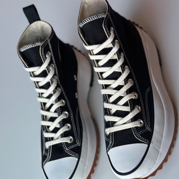 Converse Run Star Hike Hi Black Platform Sneakers - Picture 2 of 16